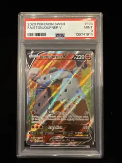 2020 Pokemon Stonjourner V PSA 9 #193 Full Art Sword & Shield - Image 1