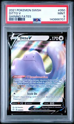 2021 POKEMON SWORD & SHIELD SHINING FATES #050 DITTO V PSA 9 - Image 1