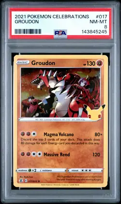 2021 POKEMON CELEBRATIONS #017 GROUDON PSA 8 - Image 1