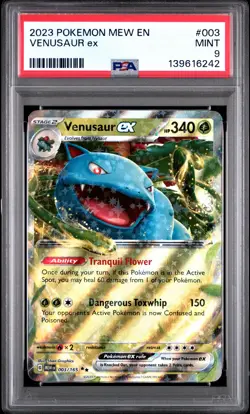 2023 POKEMON MEW EN-151 #003 VENUSAUR EX PSA 9 - Image 1