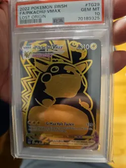 2022 POKEMON SWORD & SHIELD LOST ORIGIN #TG29 FULL ART/PIKACHU VMAX PSA 10 - Image 1