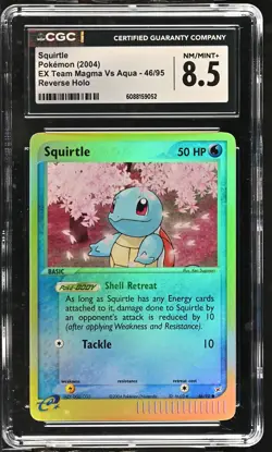 CGC 8.5 Squirtle 2004 EX Team Magma Vs Aqua 46/95 Reverse Holo Pokemon Card - Image 1