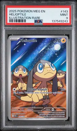 2025 POKEMON MEG EN-MEGA EVOLUTION ILLUSTRATION RARE #143 HELIOPTILE PSA 9 - Image 1