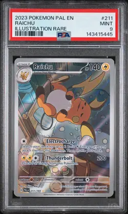 2023 POKEMON PAL EN-PALDEA EVOLVED ILLUSTRATION RARE #211 RAICHU PSA 9 - Image 1
