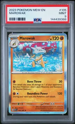 2023 POKEMON MEW EN-151 #105 MAROWAK PSA 9 - Image 1