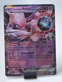Team Rocket's Mewtwo ex 081/182 Double Rare SV10: Destined Rivals NM Pokemon - Image 1