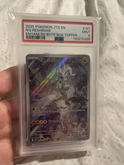 2025 Pokemon JTG N’s Reshiram Enhanced Box Topper PSA 9 Mint – Journey Together - Image 1