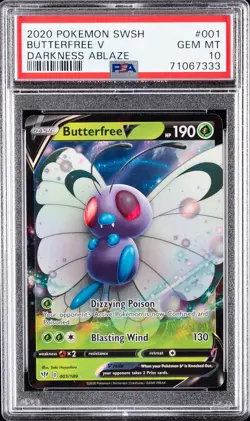 2020 POKEMON SWORD & SHIELD DARKNESS ABLAZE #001 BUTTERFREE V PSA 10 - Image 1