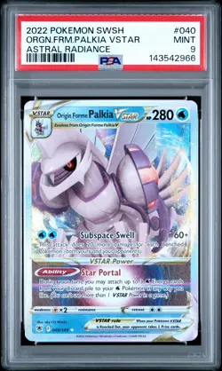 2022 POKEMON SWORD & SHIELD ASTRAL RADIANCE #040 ORIGIN FORME PALKIA VSTAR PSA 9 - Image 1