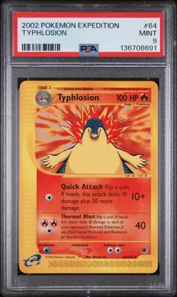 2002 POKEMON EXPEDITION #64 TYPHLOSION PSA 9 - Image 1