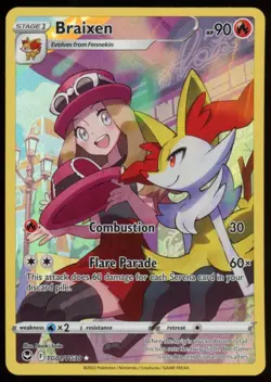 Braixen Pokemon TCG Silver Tempest Trainer Gallery TG01/TG30 Full Art NM - Image 1