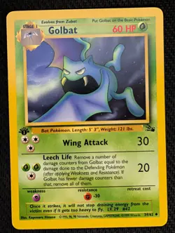 1st Edition Pack Fresh Fossil Pokemon Golbat - Image 1