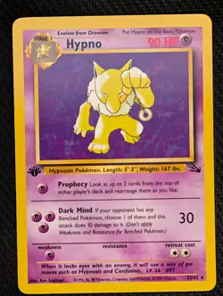 1st Edition Pack Fresh Fossil Pokemon Hypno - Image 1