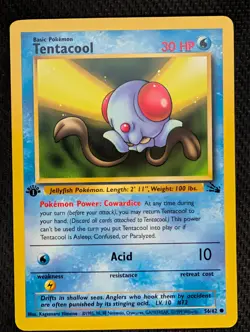 1st Edition Pack Fresh Fossil Pokemon Tentacool - Image 1