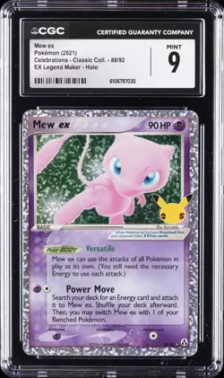 2021 POKEMON CELEBRATIONS CLASSIC COLLECTION EX LEGEND MAKER HOLO MEW EX CGC 9 - Image 1