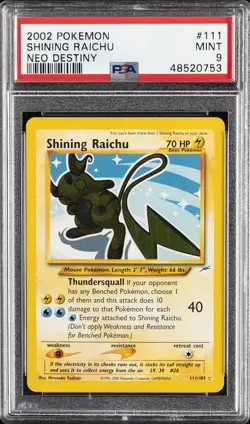 2002 POKEMON NEO DESTINY #111 SHINING RAICHU PSA 9 - Image 1