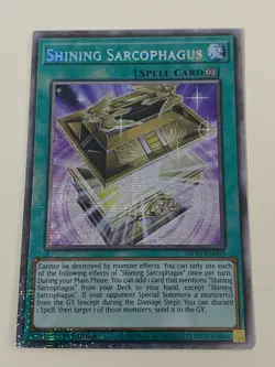 Yugioh Shining Sarcophagus x 3 - 1st Edition Starlight Rare NM - Free Holo - A - Image 2