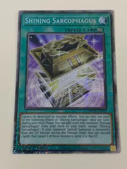 Yugioh Shining Sarcophagus x 3 - 1st Edition Starlight Rare NM - Free Holo - A - Image 3