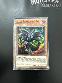 YUGIOH CHAOS SUMMONING BEAST SUPER RARE MP21-EN250 1ST EDITION - Image 1