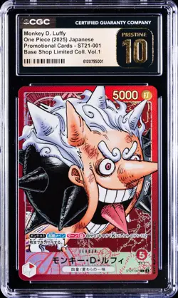 2025 ONE PIECE JPN PROMO SHOP LIMITED COLLECTION MONKEY D. LUFFY CGC 10 PRISTINE - Image 1