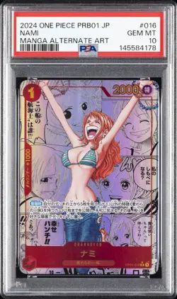 2024 ONE PIECE JAPANESE PRB01-PREMIUM BOOSTER MANGA ALT ART #016 NAMI PSA 10 - Image 1
