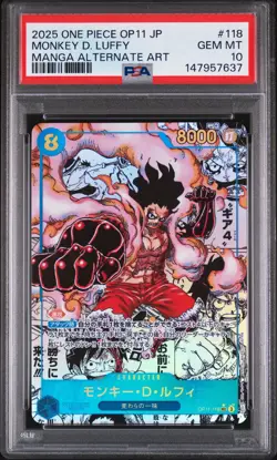 2025 ONE PIECE JPN A FIST OF DIVINE SPEED MANGA ALT ART MONKEY D. LUFFY PSA 10 - Image 1
