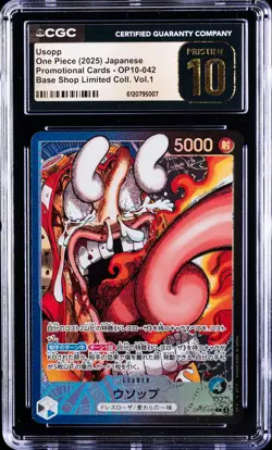 2025 ONE PIECE JPN PROMO BASE SHOP LTD COLLECTION VOL 1 USOPP CGC 10 PRISTINE - Image 1