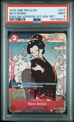 2024 ONE PIECE ENGLISH VERSION 1ST ANNIVERSARY SET #017 NICO ROBIN PSA 9 - Image 1