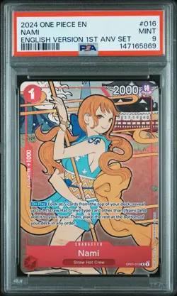 2024 ONE PIECE ENGLISH VERSION 1ST ANNIVERSARY SET #016 NAMI PSA 9 - Image 1