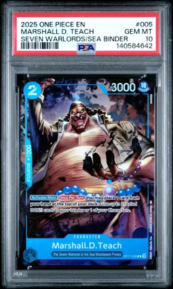 2025 ONE PIECE SEVEN WARLORDS OF THE SEA BINDER SET MARSHALL D. TEACH PSA 10 - Image 1