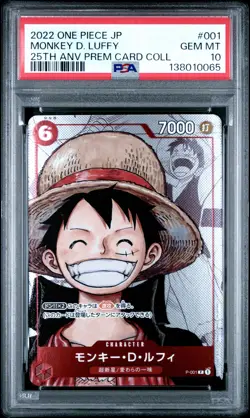 2022 ONE PIECE JPN 25TH ANNIVERSARY PREMIUM COLLECTION MONKEY D. LUFFY PSA 10 - Image 1