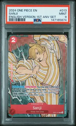 2024 ONE PIECE ENGLISH VERSION 1ST ANNIVERSARY SET #013 SANJI PSA 9 - Image 1