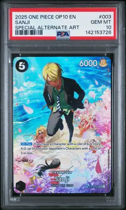 2025 ONE PIECE OP10-ROYAL BLOOD SPECIAL ALTERNATE ART #003 SANJI PSA 10 - Image 1