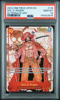 2024 ONE PIECE OP09-EMPERORS IN THE NEW WORLD ALTERNATE ART GOL D. ROGER PSA 10 - Image 1