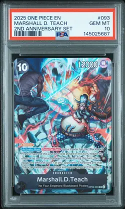 2025 ONE PIECE ENGLISH VERSION 2ND ANNIVERSARY SET #093 MARSHALL D. TEACH PSA 10 - Image 1