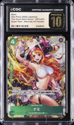 2025 ONE PIECE JPN THE AZURE SEA'S SEVEN ALT ART #OP14-031 NAMI CGC 10 PRISTINE - Image 1