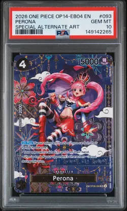 2026 ONE PIECE THE AZURE SEA'S SEVEN SPECIAL ALTERNATE ART #093 PERONA PSA 10 - Image 1