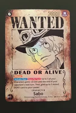 Sabo Wanted Poster OP13-120 SEC Special Rare One Piece English NM/M - Image 1