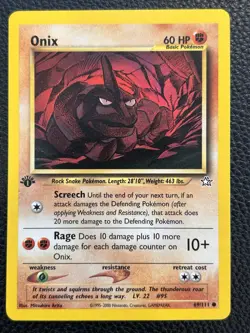 Onix 69/111 - 1st Edition Regular - Neo Genesis Pokemon Card - Image 1