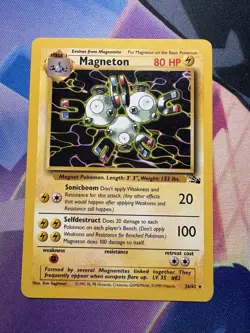 Pokemon TCG Magneton Fossil Card 26/62 Unlimited Rare Non-Holo - Image 1