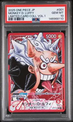 2025 ONE PIECE JAPANESE LIMITED CARD COLLECTION VOL.1 #001 MONKEY D LUFFY PSA 10 - Image 1