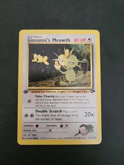 LP Pokemon Card - Giovanni's Meowth Gym Challenge 43/132 Uncommon 1st Edition - Image 1
