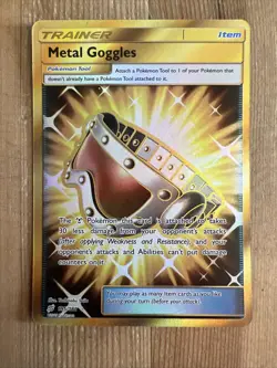 Metal Goggles - 195/181 - Pokemon Team Up Sun & Moon Secret Rare Card NM - Image 1