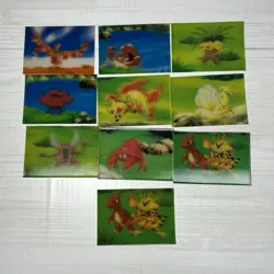 Set of 10 Meiji Pokemon Milk Cocoa 3D Trading Cards - Image 1
