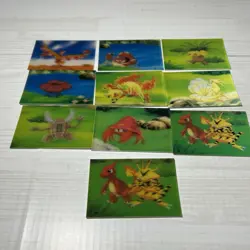 Set of 10 Meiji Pokemon Milk Cocoa 3D Trading Cards - Image 2
