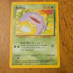 Pokemon Koffing Base Set 51/102 English Basic 50 HP Wizards of the Coast Card - Image 1