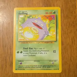 Pokemon Koffing Base Set 51/102 English Basic 50 HP Wizards of the Coast Card - Image 1