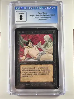 1993 MAGIC THE GATHERING MTG ALPHA LIMITED SACRIFICE CGC 8 - Image 1