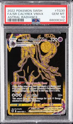 2022 POKEMON SWSH ASTRAL RADIANCE FULL ART/SHADOW RIDER CALYREX VMAX PSA 10 - Image 1