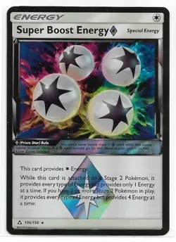 Super Boost Energy Prism Star Pokemon TCG 136/156 Sun and Moon-Ultra Prism Holo - Image 1